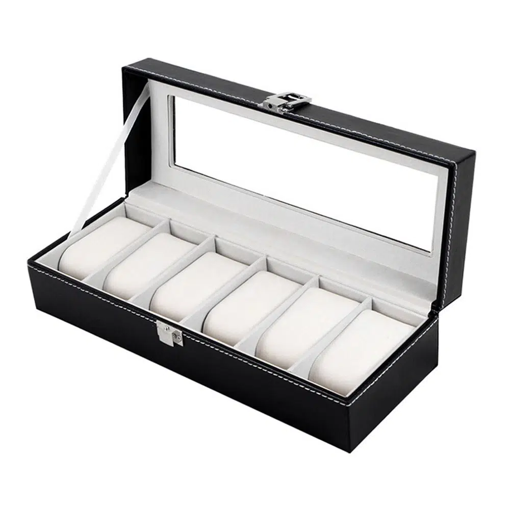 porta-relojes-6-unidades-caja-de-lujo organizador para relojes