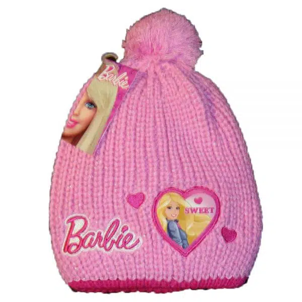 gorro infantil barbie rosado