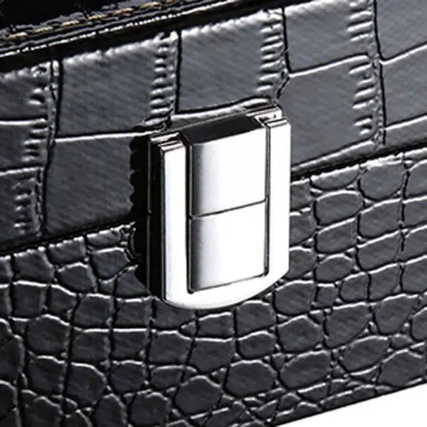 estuche para relojes cuero pu piel de cocodrilo