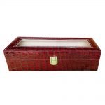 estuche caja porta reloj estilo piel de cocodrilo