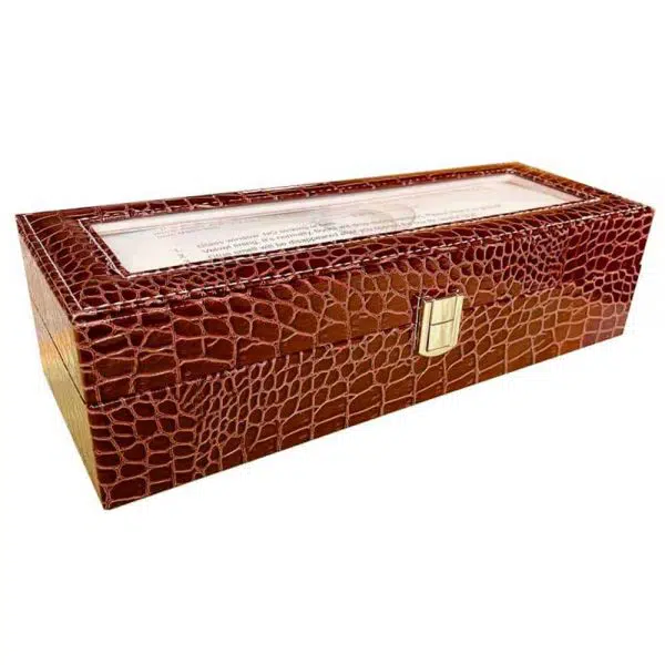 caja porta reloj estilo piel de cocodrilo
