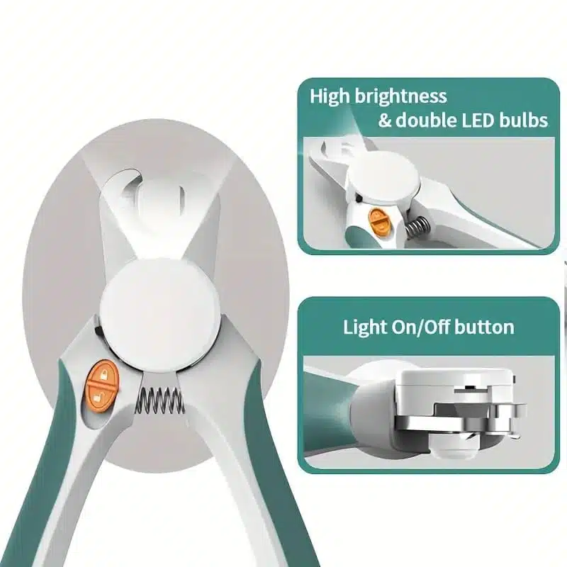 cortauñas para mascotas con luz led